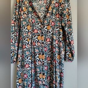 Universal Thread Red and Orange Bishop Sleeve Sundress